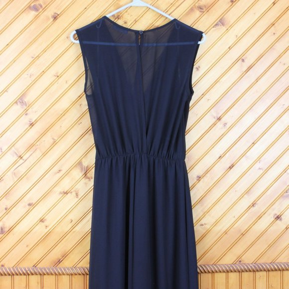 Eclipse Faux Wrap Jumpsuit Sash Waist Lined Small Black Sleeveless Formal D153 - Picture 5 of 9